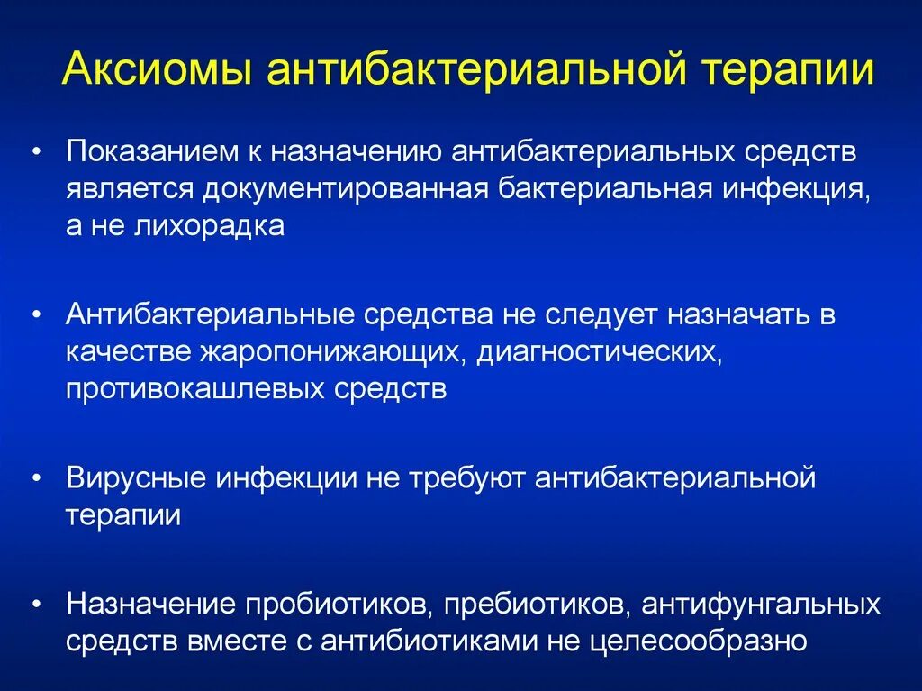 Антибактериальные препараты для лечения лихорадки. Актуальность антифунгальной терапии. Принцип Аксиома в медицине.