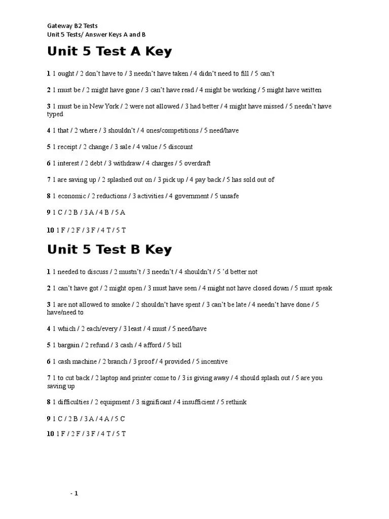 Unit 5 6 test. Gateway b1 Unit 2 Test ответы. Unit 8 Test Standard Level b1 ответы. Unit 6 Gateway b1 Test Key answers Standard. Gateway b2 Unit 2 Test b Keys.