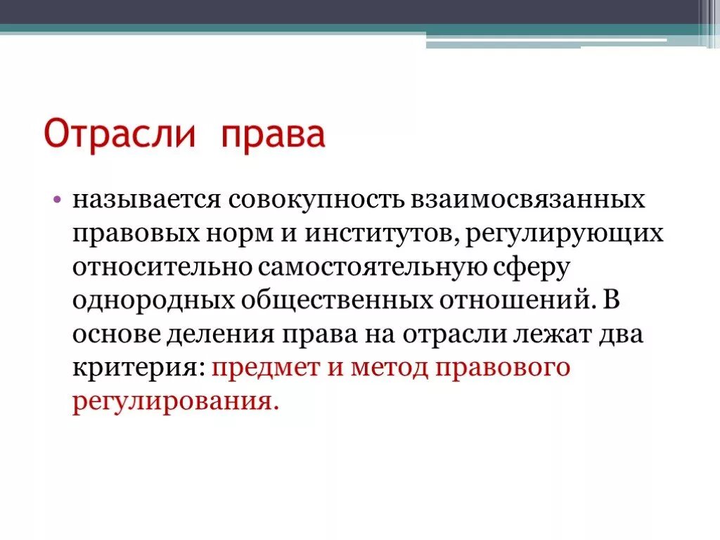 Правом называется. Отрасли права. Понятие отрасли права. Отрасли права права. Отрасль права это определение.