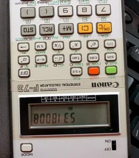 Boobies spelled on a calculator... 