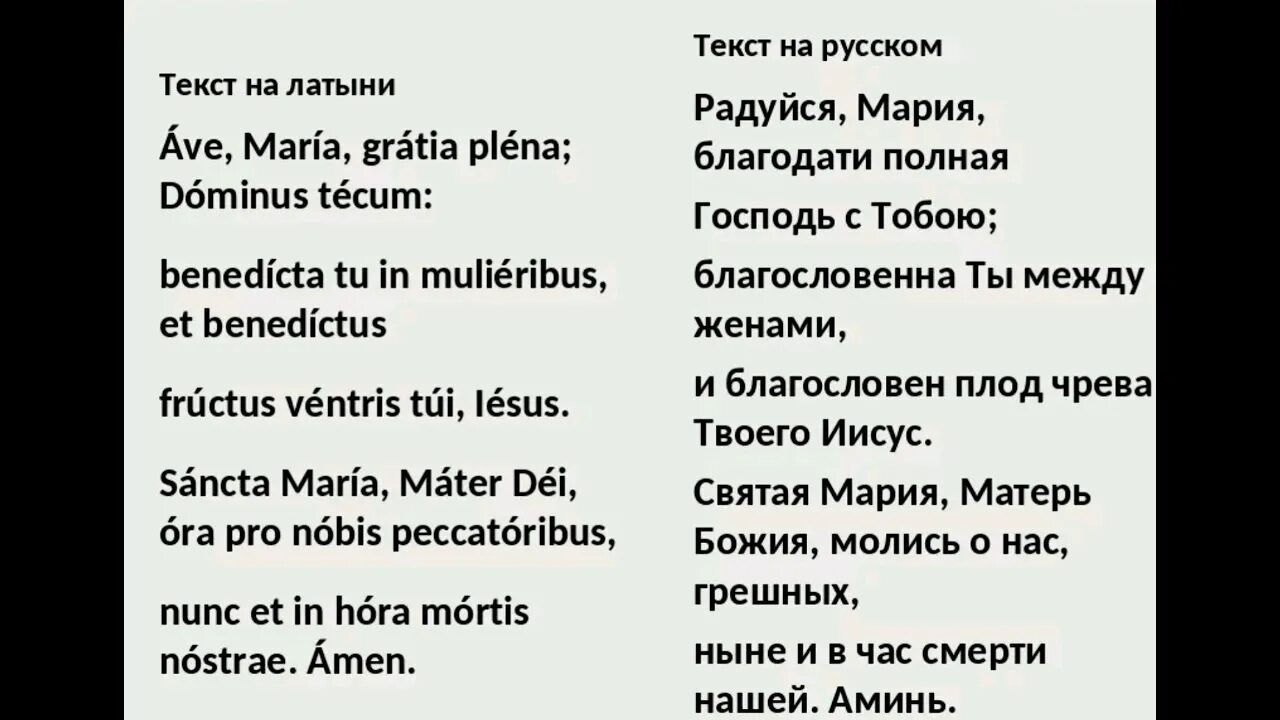 Maria maria слова. Ave Maria текст на латыни.