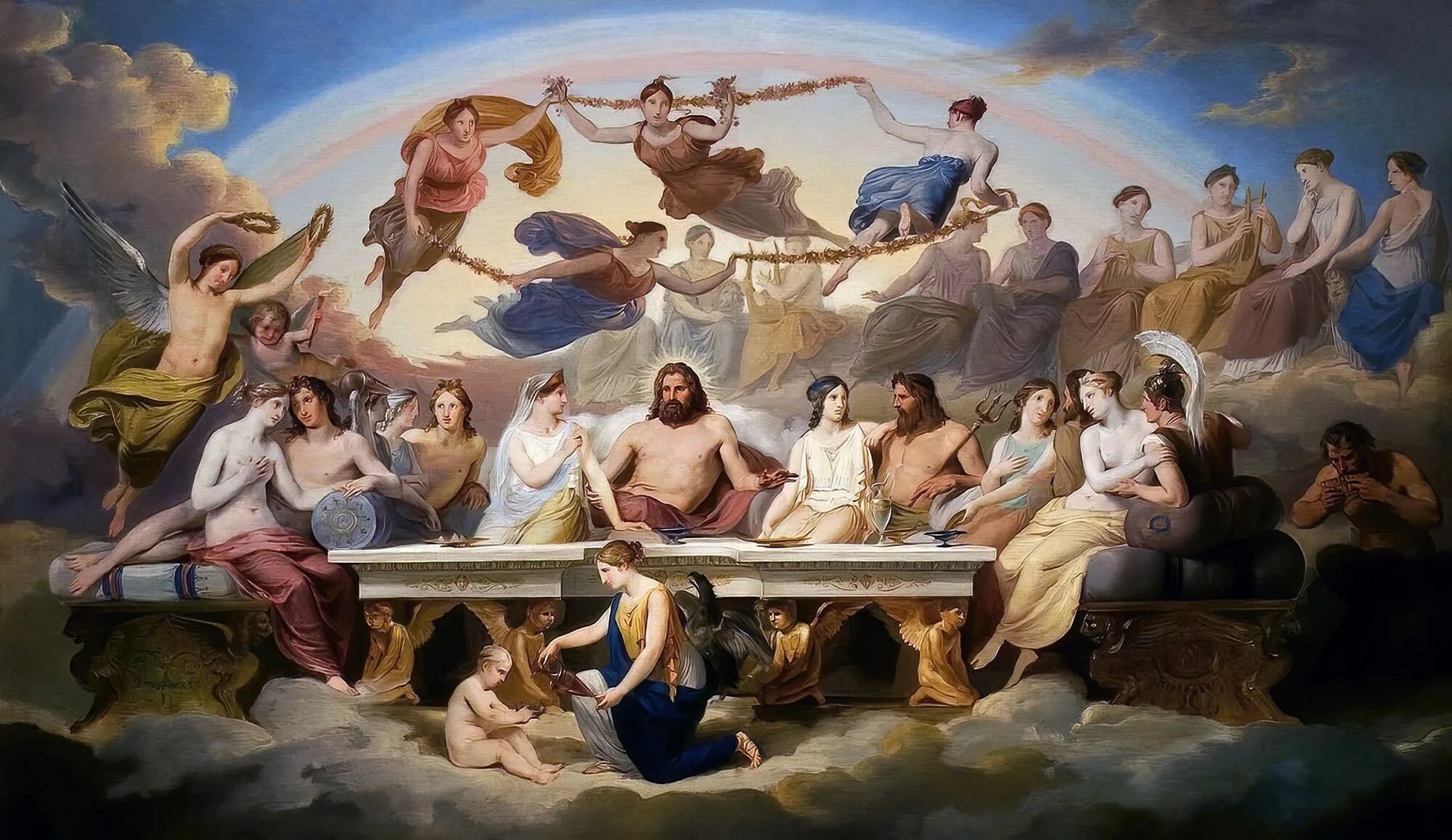 Джулио Романо Олимпийские боги. Греческие боги картины. Классическое искусство. Бог в живописи.