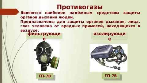 Противогаз является средством