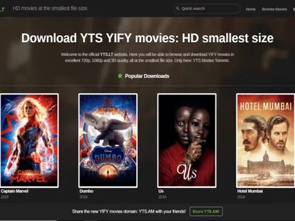 YTS 2023: Illegal Hollywood Movies Download Website