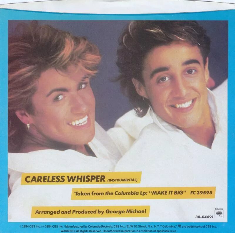 Песня джорджа майкла careless. Wham 1981. "George Michael & Wham" 1984' "Careless Whisper".