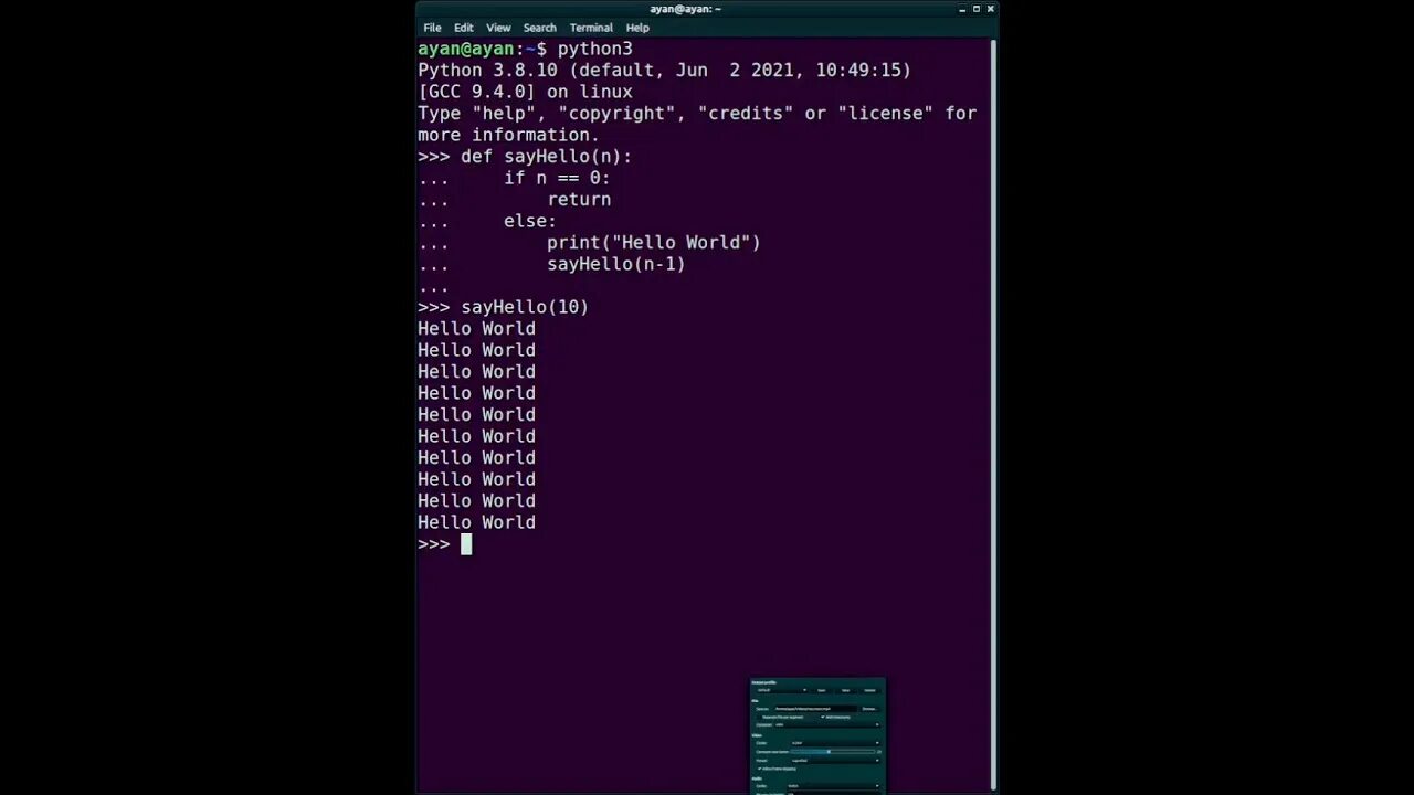 Sys setrecursionlimit