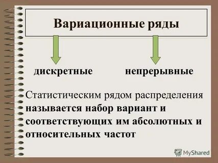 Вариационным называют ряд распределения который построен по