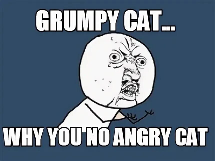 Why are you angry. Мем why u no. No Angry.