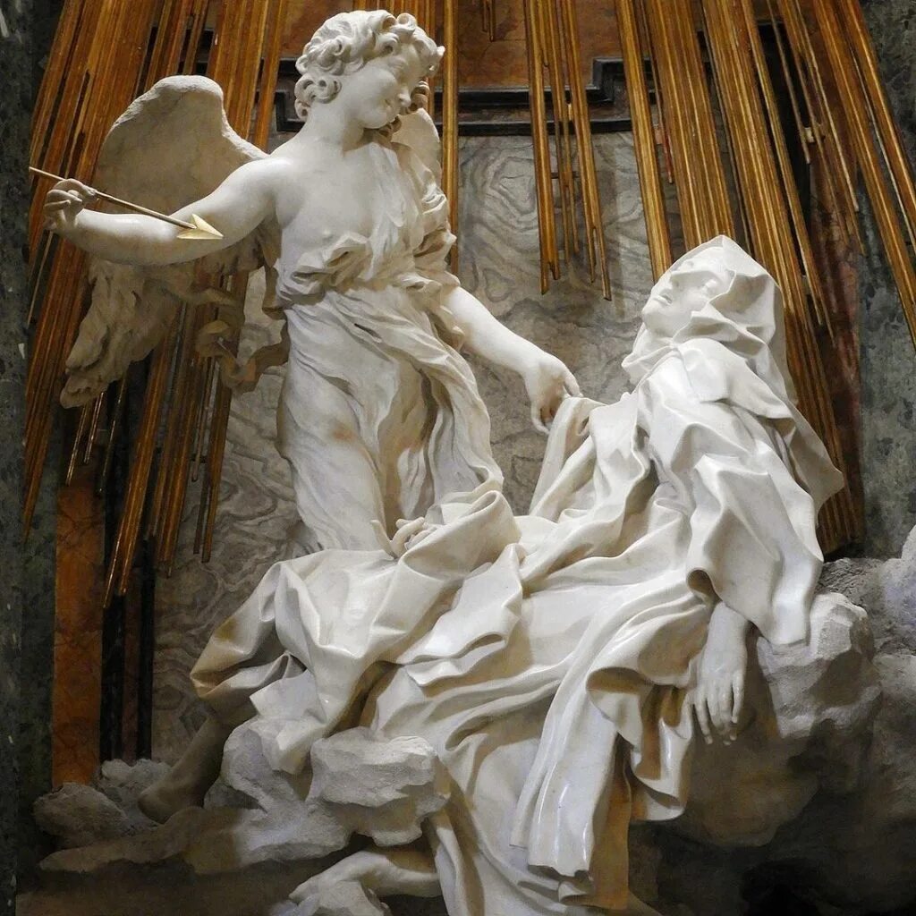Джованни Лоренцо Бернини экстаз Святой Терезы. Скульптура Бернини экстаз св Терезы. Барокко Бернини экстаз Святой Терезы.