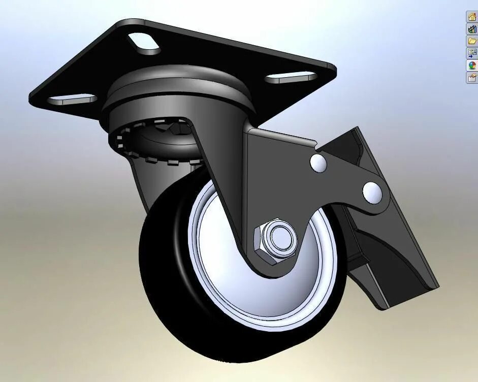 Поворотное колесо d125 3d model. Колесо поворотное 40 мм kompas 3d. Мебельное колесо solidworks. Колесики 3d. Колесо 3д модель.