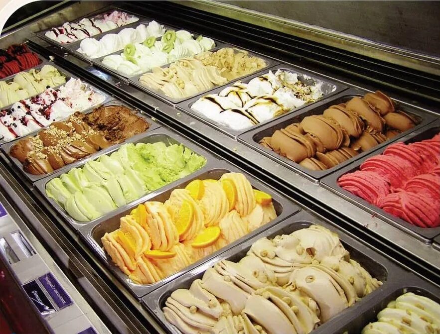 Магазин "мороженое". Витрина для мороженого. Весовое мороженое. Развесное мороженое