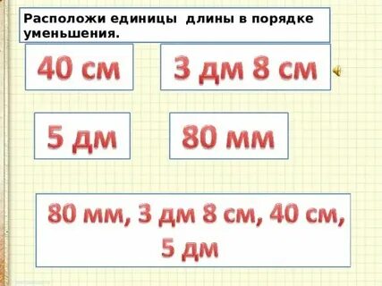 Единицы площади в порядке убывания