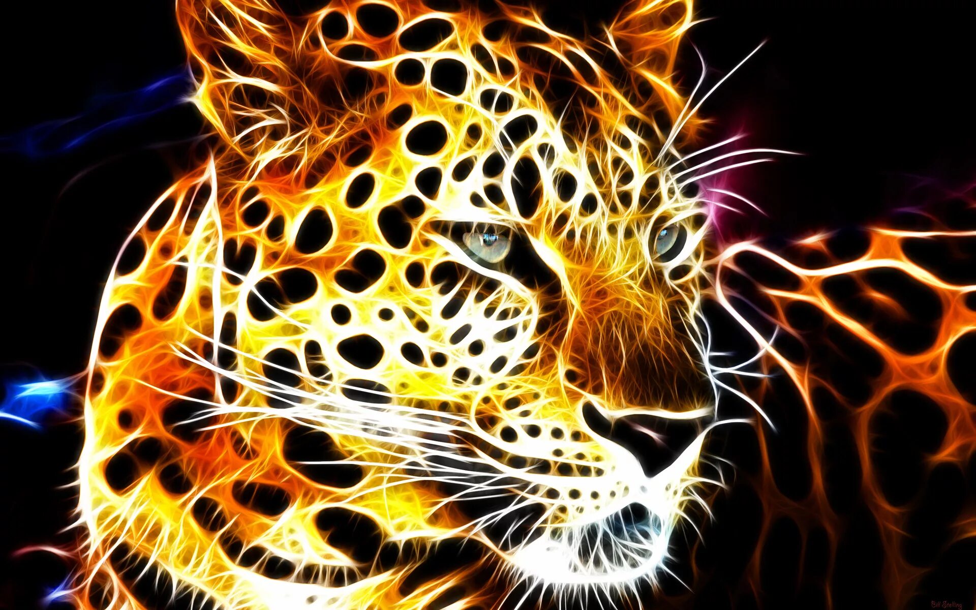 Картинки на экран телефона. Огненный леопард. Леопард абстракция. Неоновый леопард. Фрактальная Графика животные.