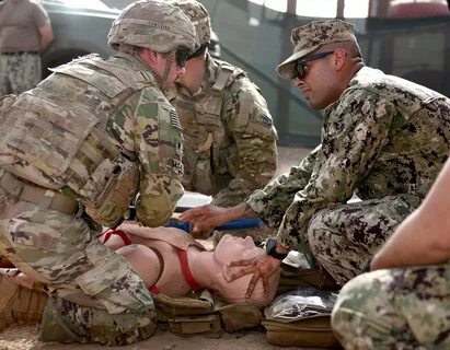 Hospital corpsman assigned to U.S. Navy Maritime Expeditionary Security Squ...