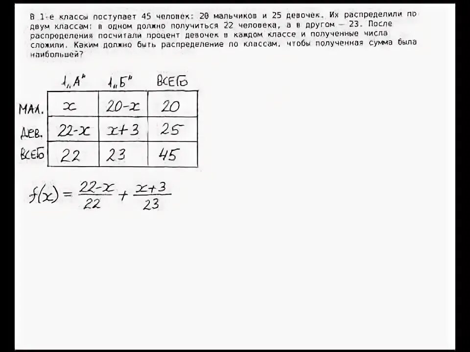 В 1 класс поступает 45 человек