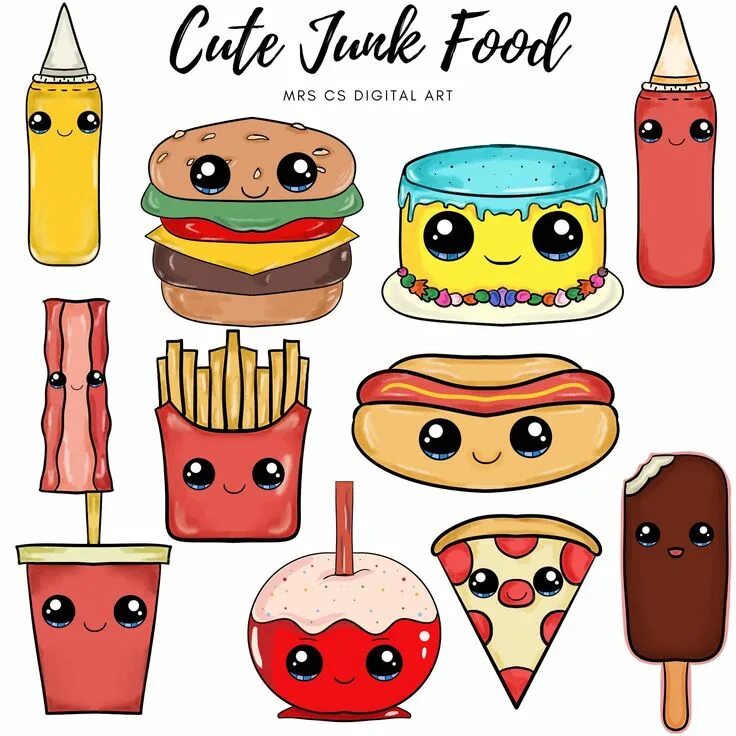 Cute food без лица на белом фоне. Рисунки еда с глазами. Картинки для срисовки еда. Картинки для срисовки еда. Cute junk.