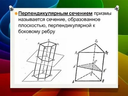 Перпендикулярным сечением является плоскость