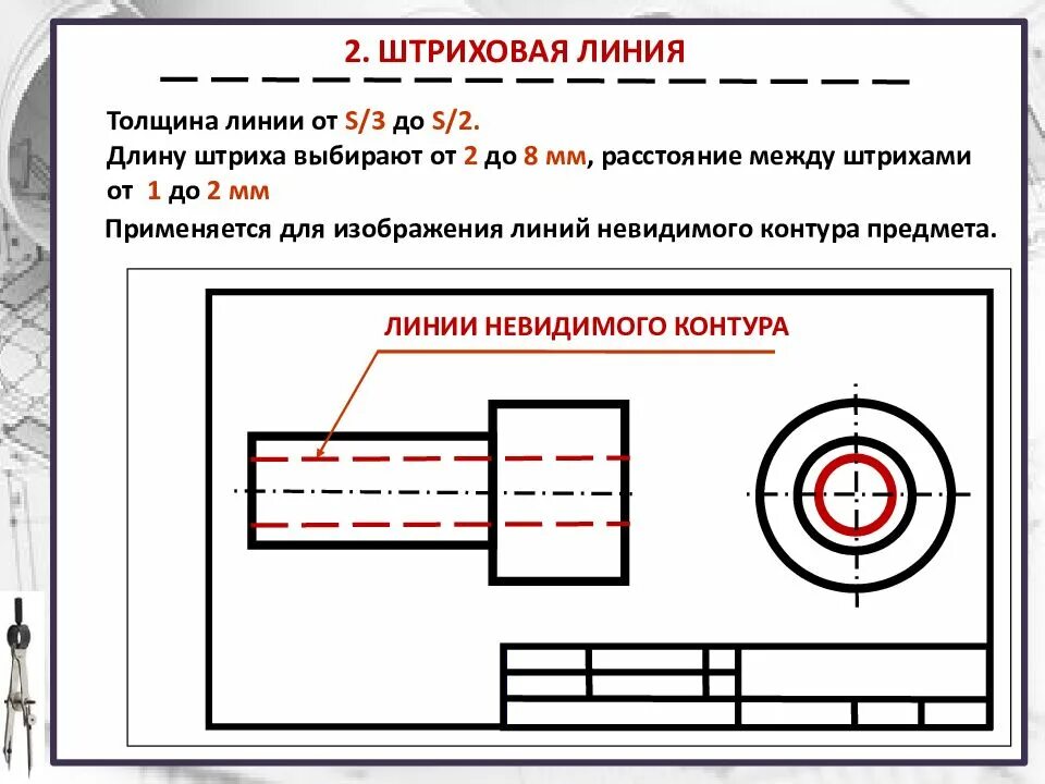 Штрих пунктирная линия на чертеже. Штрихпунктирная тонкая линия на чертеже. Штрихпунктирные линии на чертежах. Как показывать невидимые линии на чертеже. Толщина ширина длина линия