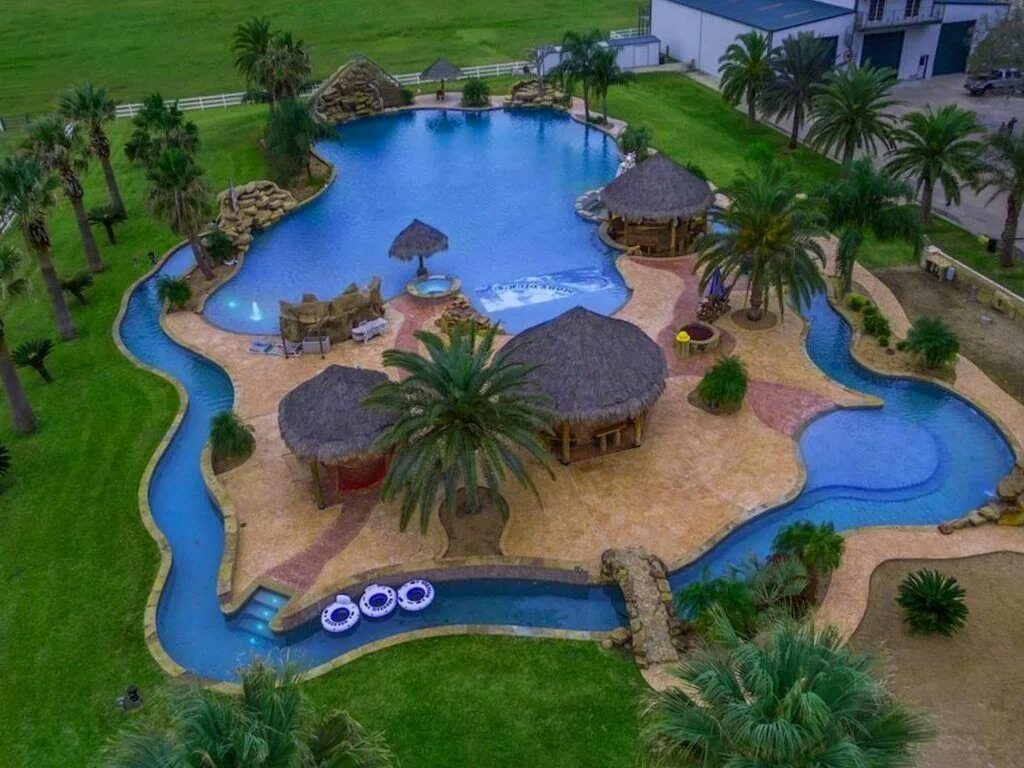 Тропический бассейн. Backyard Lazy River cost. Pond with Lazy River. Pool now