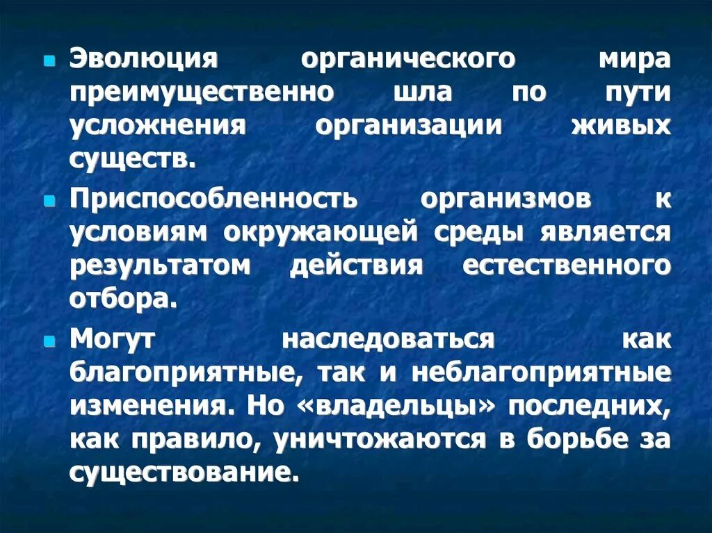 Какие направления органической эволюции привели к формированию