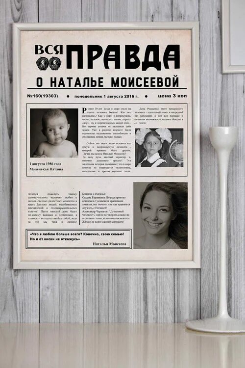 Газета за дату рождения со статьей об имениннике 1891237 купить в Москве: цены и