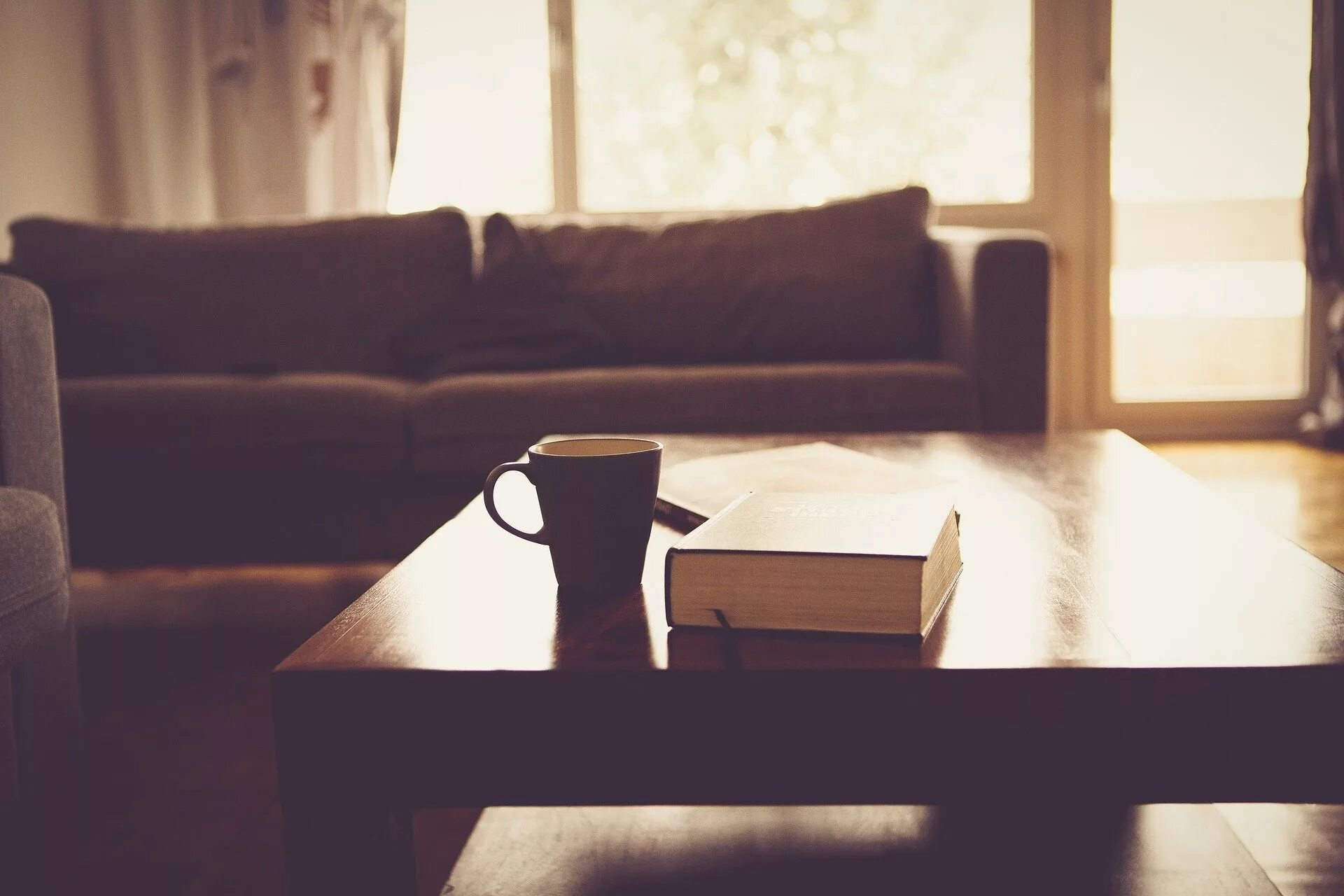 The tables next to the sofa