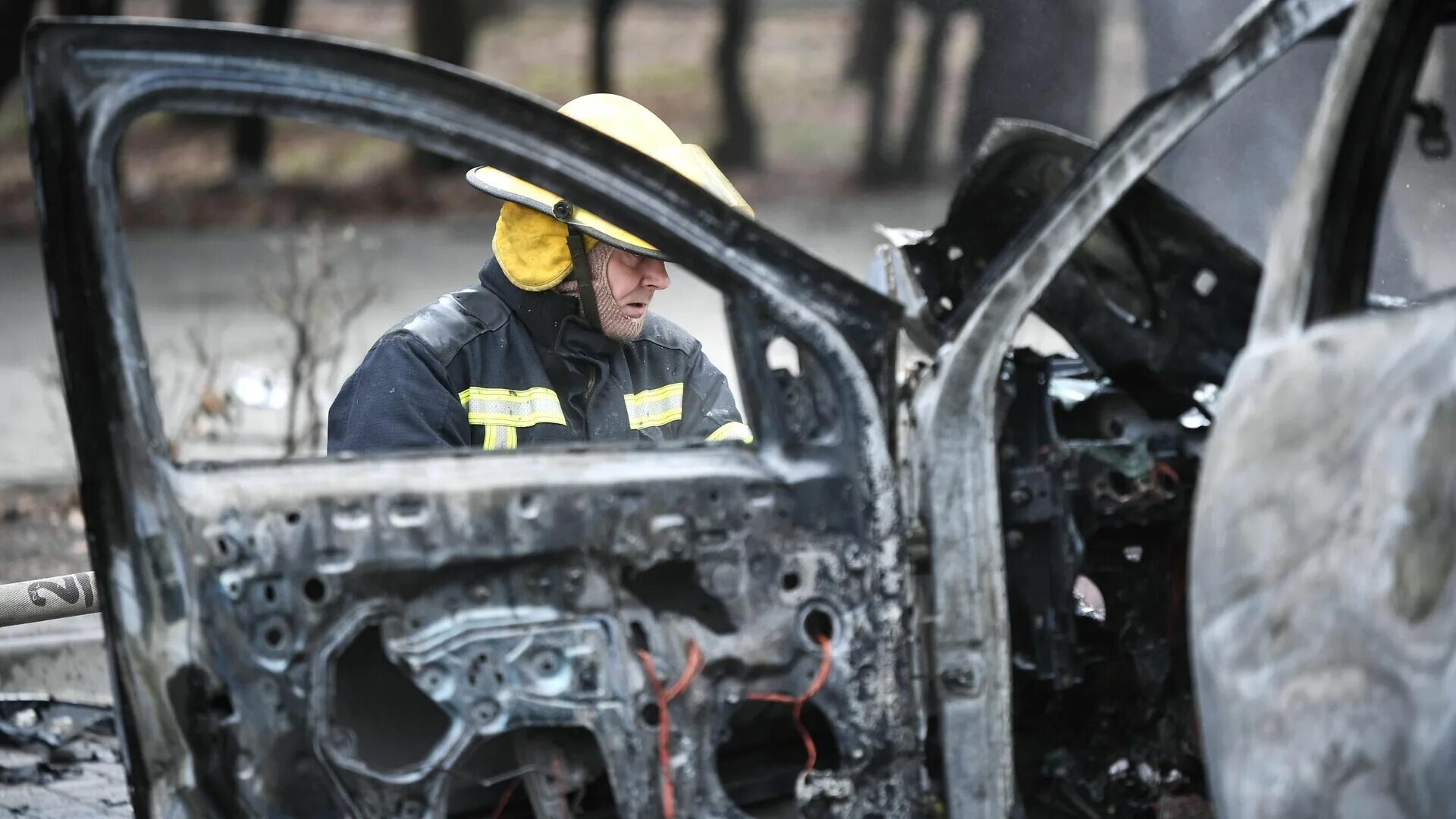 Взрыв автомобиля в Мелитополе.
