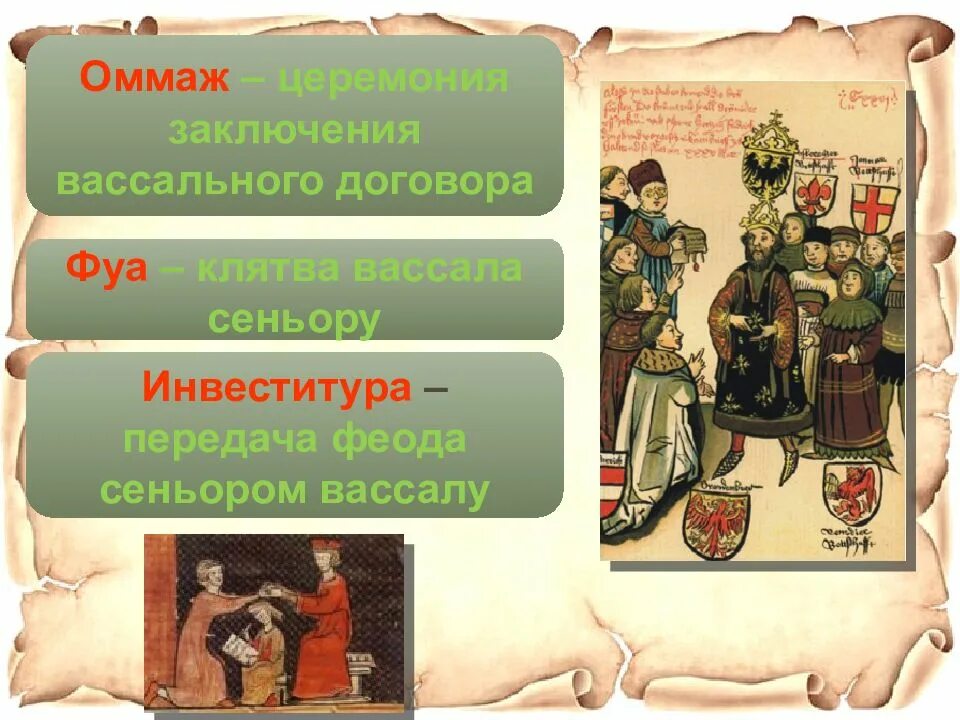 Клятва вассала сеньору. Вассальная присяга. феодальная клятва. принесение вассалом клятвы верности сеньору.