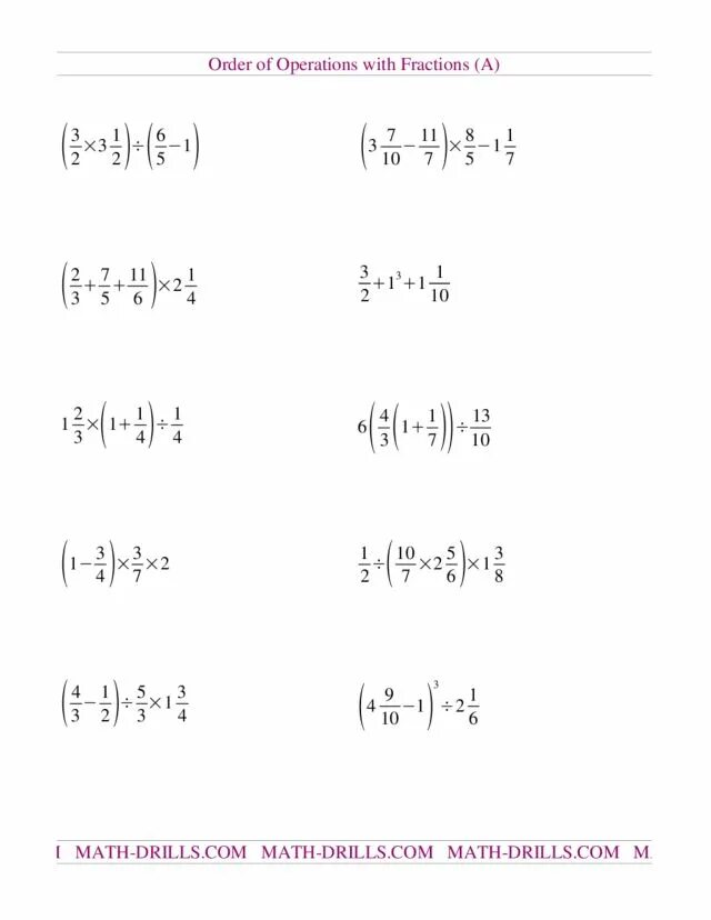 Operations orders. Order of Operations. Operations with Decimals. Order of Operations Worksheet. Operations on fractions.