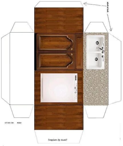 bathroom vanity/sink Paper furniture, Paper doll house, Doll house