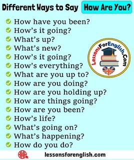Ways to ask how are you