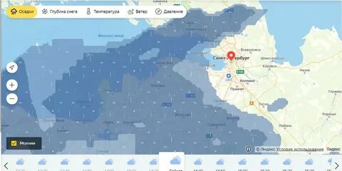Дождь в спб сегодня на карте