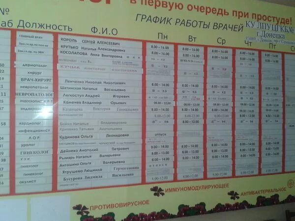 расписание участкового терапевта. педиатры детской поликлиники 24. график врачей в поликлинике. расписание приема врачей. расписание работы участкового терапевта.