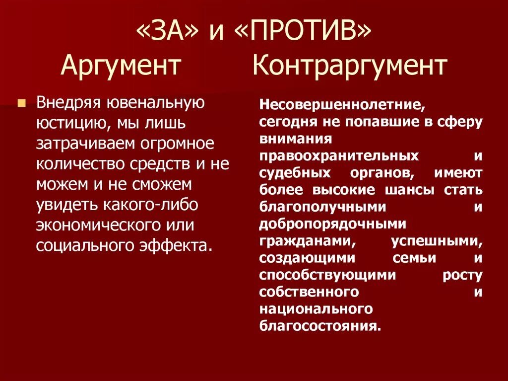 Семья общество аргументы. Аргументы за и против ювенальной юстиции. Аргументы за. Аргументы за и против. Ювенальная юстиция за или против.