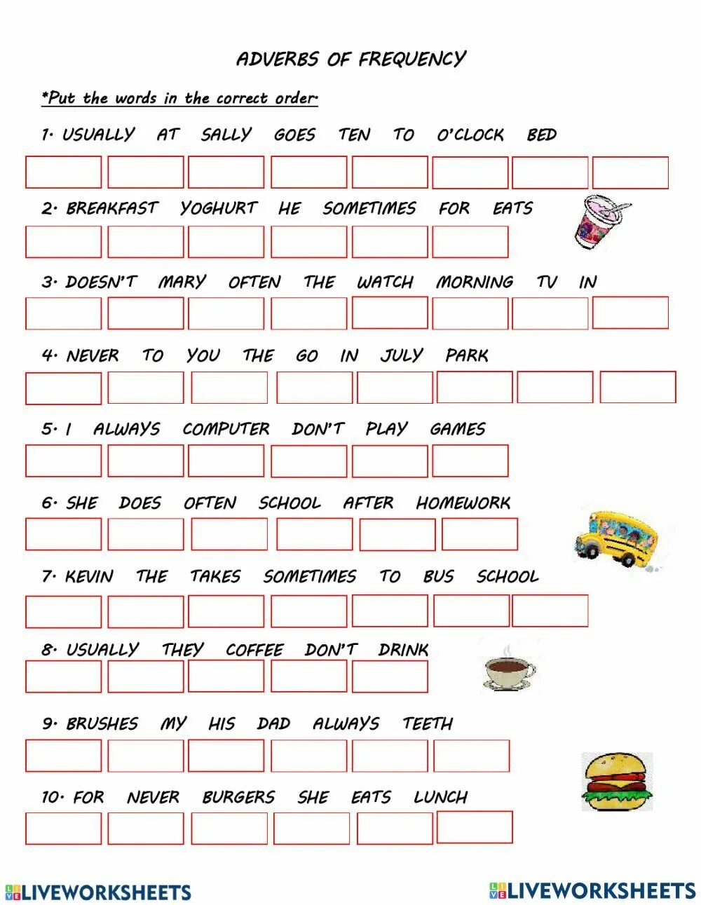 Adverbs word order. Наречия частотности Worksheets. Adverbs of Frequency Worksheets for Kids игра. Наречия частотности в английском языке Worksheets. Word order в английском языке.
