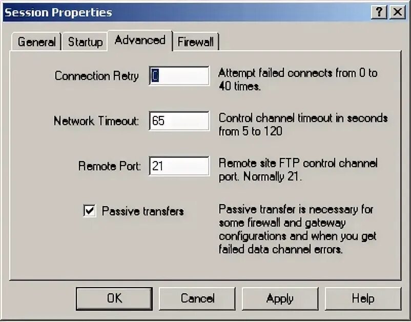 Session properties