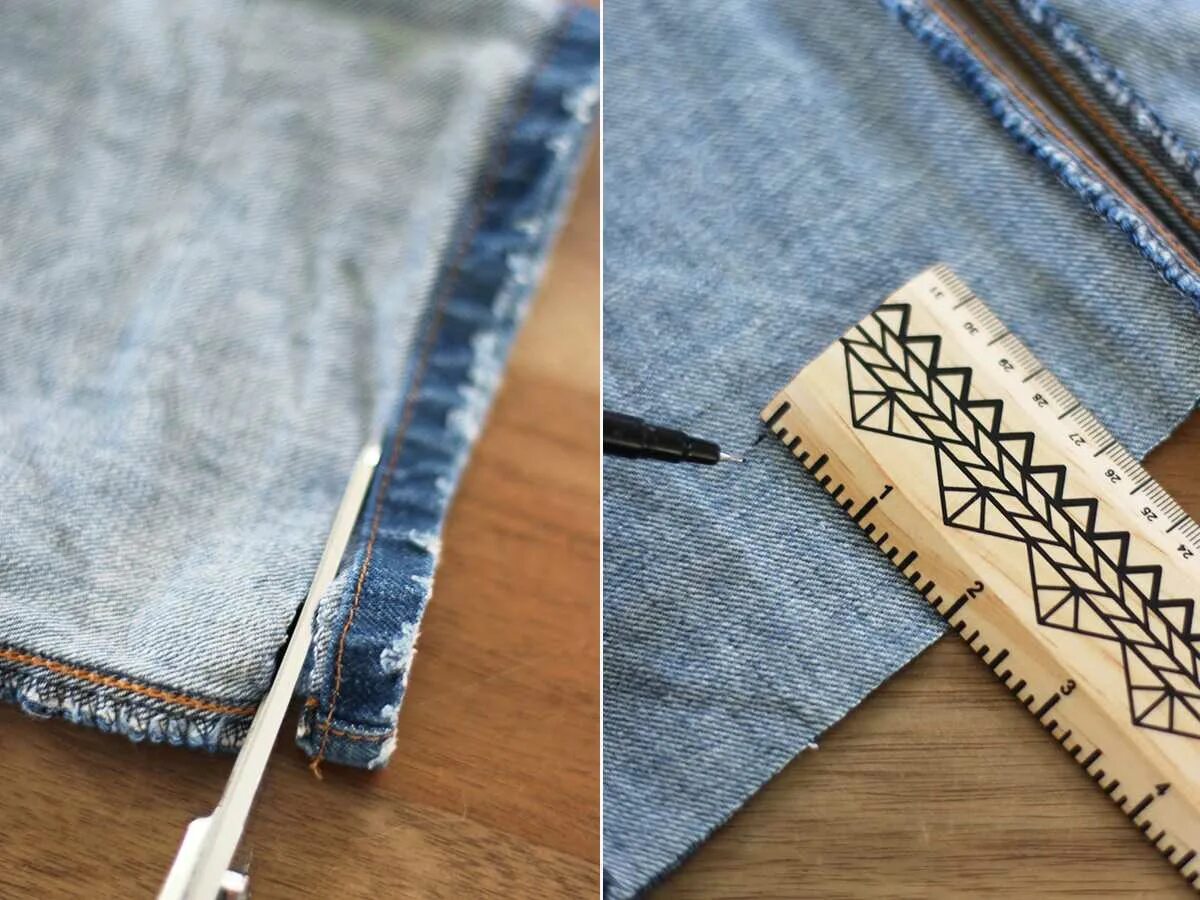 Как обработать низ джинсов. Джинсы diy. отрезать низ джинс. укороченные джинсы. обрезанные джинсы.
