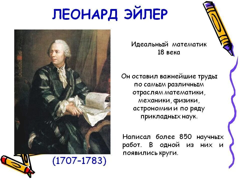 Самый открыты 18. Л. Эйлер (1707-1783).