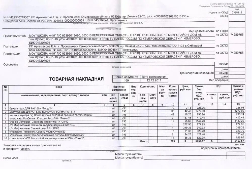 Накладная на стройматериалы заполненный образец. Товарная накладная образец заполненный. Пример заполнения товарной накладной. Накладная торг-12 образец ИП.