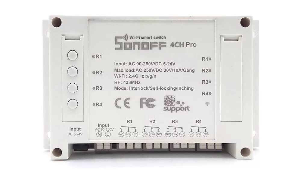 Pro ch. WIFI-реле Sonoff 4ch Pro r3. Sonoff 4ch Pro r3 Wi-Fi Smart Switch with RF Control. WIFI Sonoff 4ch Pro r3. Модуль 4-х канальный Sonoff.