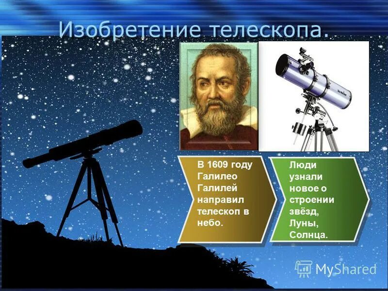 Кто 1 использовал телескоп