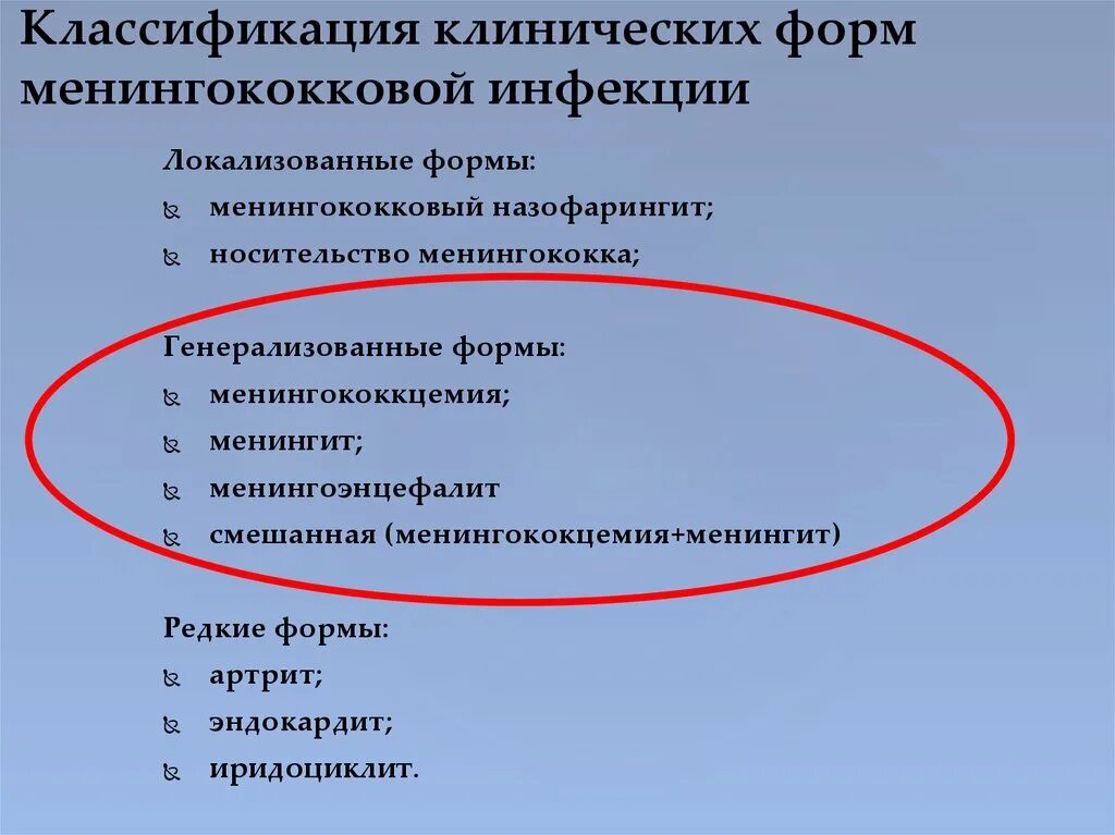 Формы инфекции тест. Перечислите клинические формы менингококковой инфекции. Генерализованные формы менингококковой инфекции. Частая форма менингококковой инфекции. Клинические формы менингококковой инфекции локализованные.