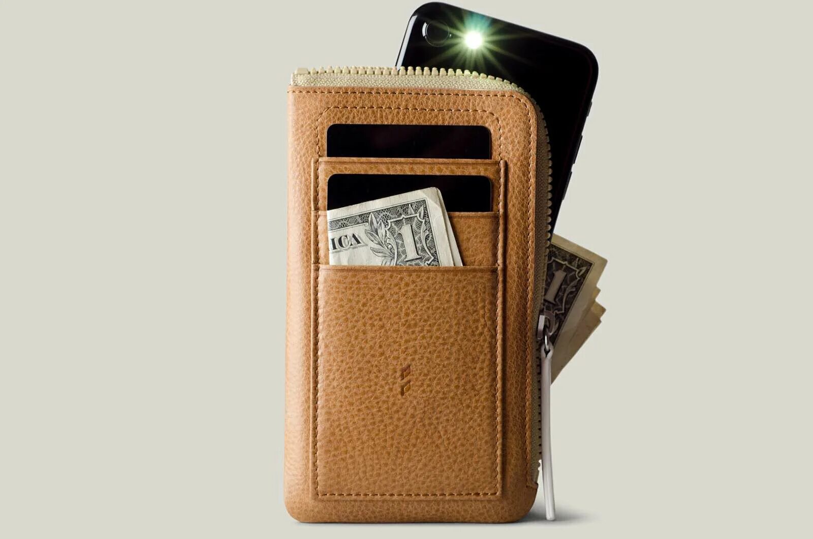 I my wallet with me. Кошелек для айфона. zip phone. full grain leather wallet gif.