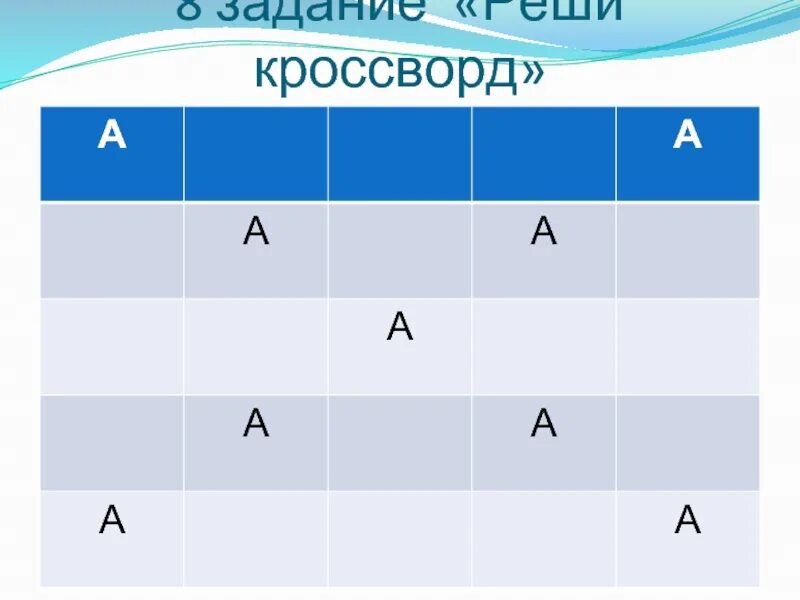 Задачи решение кроссворда