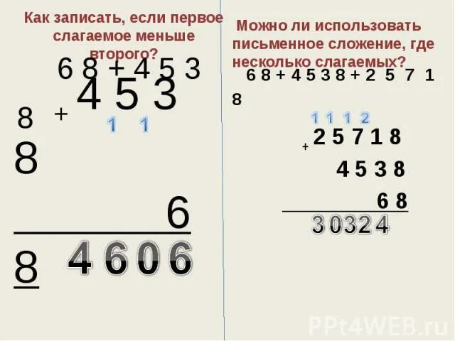 Сложение и вычитание многозначных чисел 4 класс столбиком презентация - Фотоподб