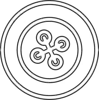 Раскраска Пуговицы и молния. Несколько различных пуговиц с четырьмя и двумя отве