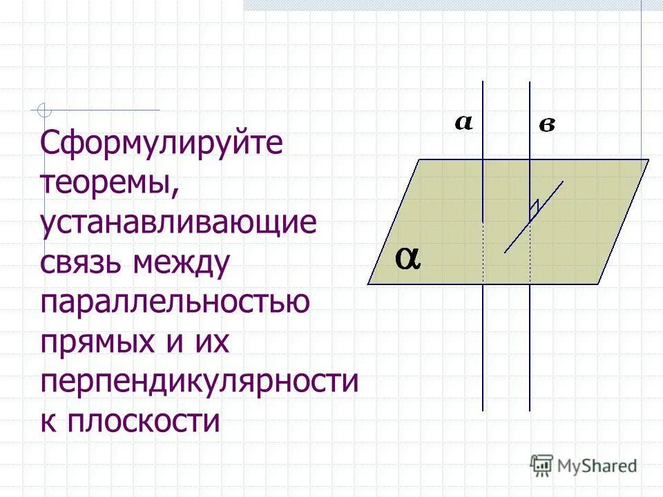 теорема о перпендикулярности параллельных прямых к плоскости