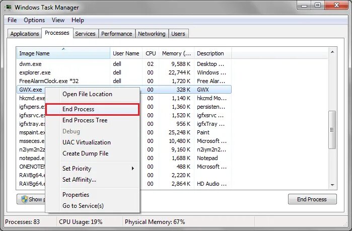 Process in windows. Process manager. завершить процесс. ef process manager.