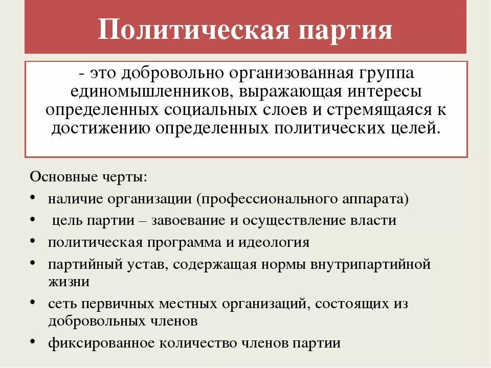 Членство в партии в россии. Полит партия это в обществознании. Признаки и функции политических партий. Политические партии термин. Функции политической партии Обществознание.