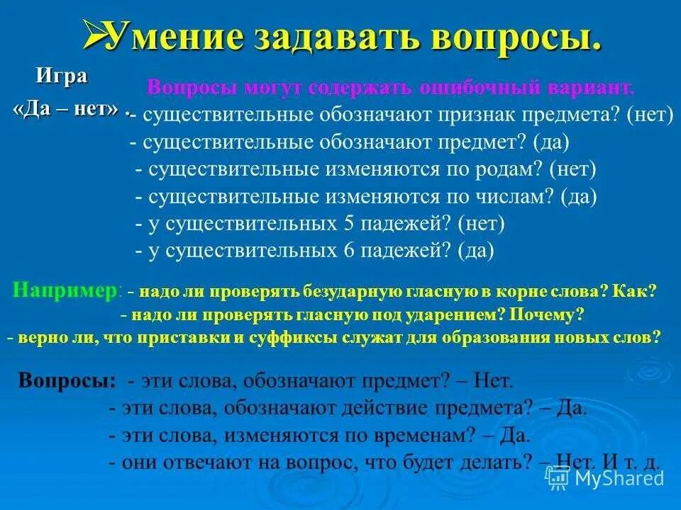 Способность задавать вопросы. Умение спрашивать. Умение правильно задавать вопросы. Этапы формирования умения задавать вопросы.